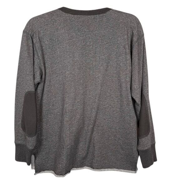 Marc by Marc Jacobs Ash Brown Henley Elbow Patches Raw Hem 3/4 Sleeve Small - Picture 5 of 10